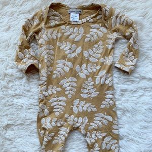 Spearmint Love Mustard Fern footless bodysuit